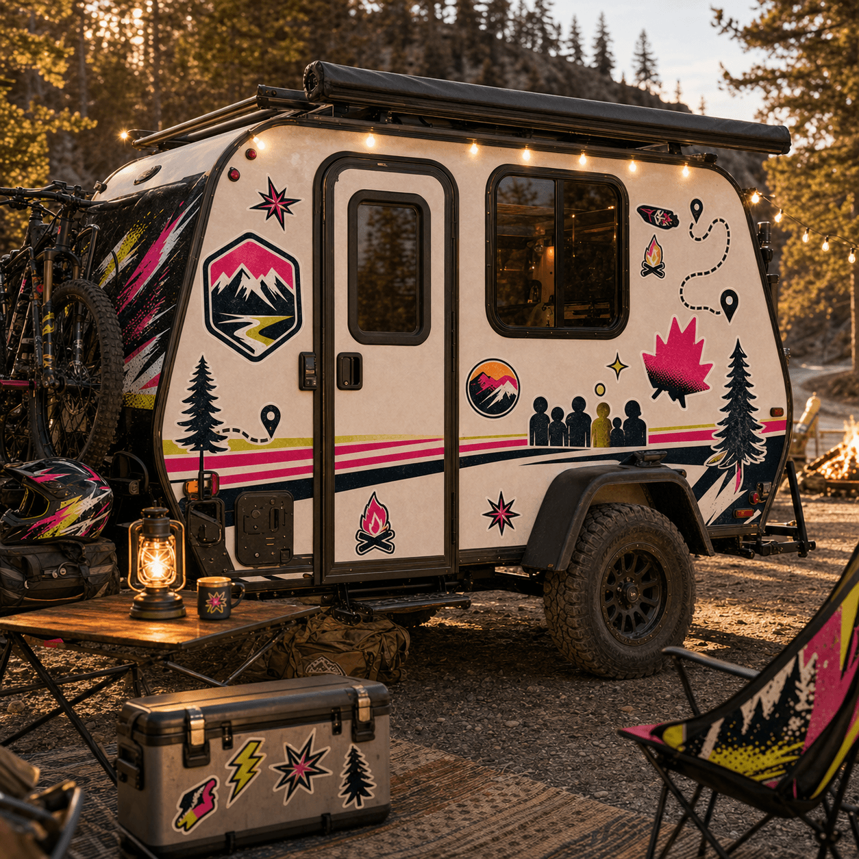 Custom camper and trailer adventure decals