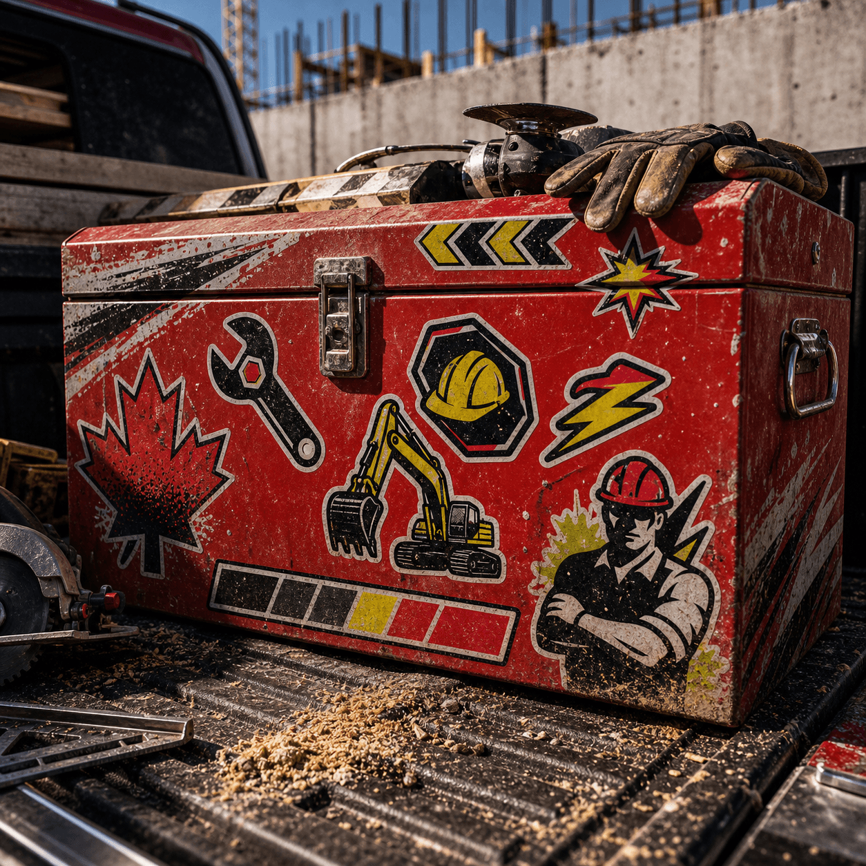 Custom toolbox decals for trades crews