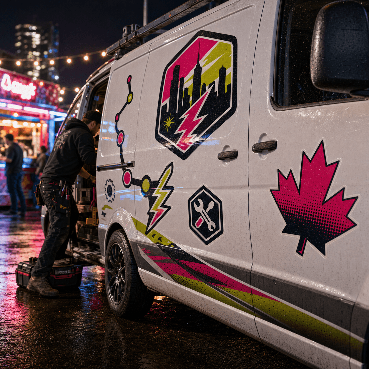 Custom service van decals for a small business