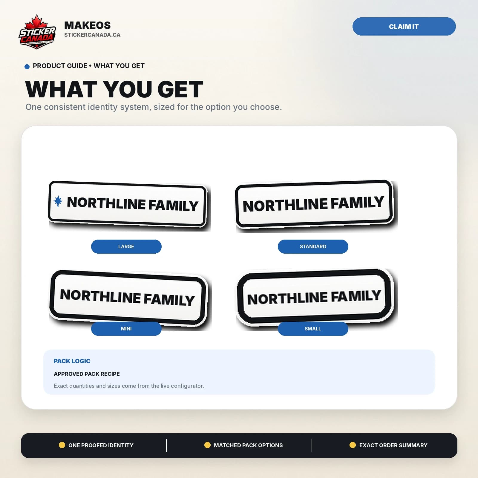Family Property Label Pack product contents and size family for storage bin, cooler, sports case