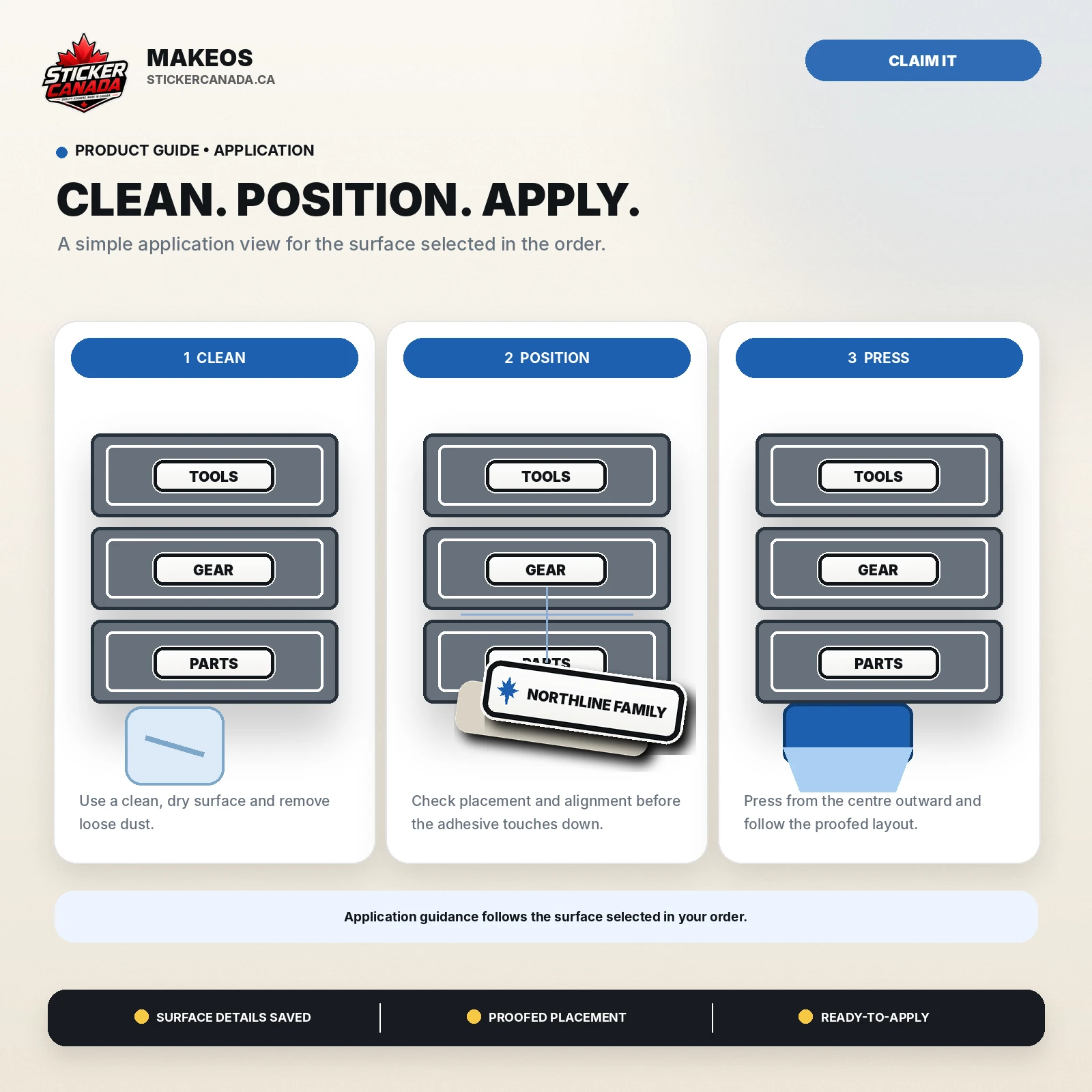 Family Property Label Pack application steps for storage bin, cooler, sports case