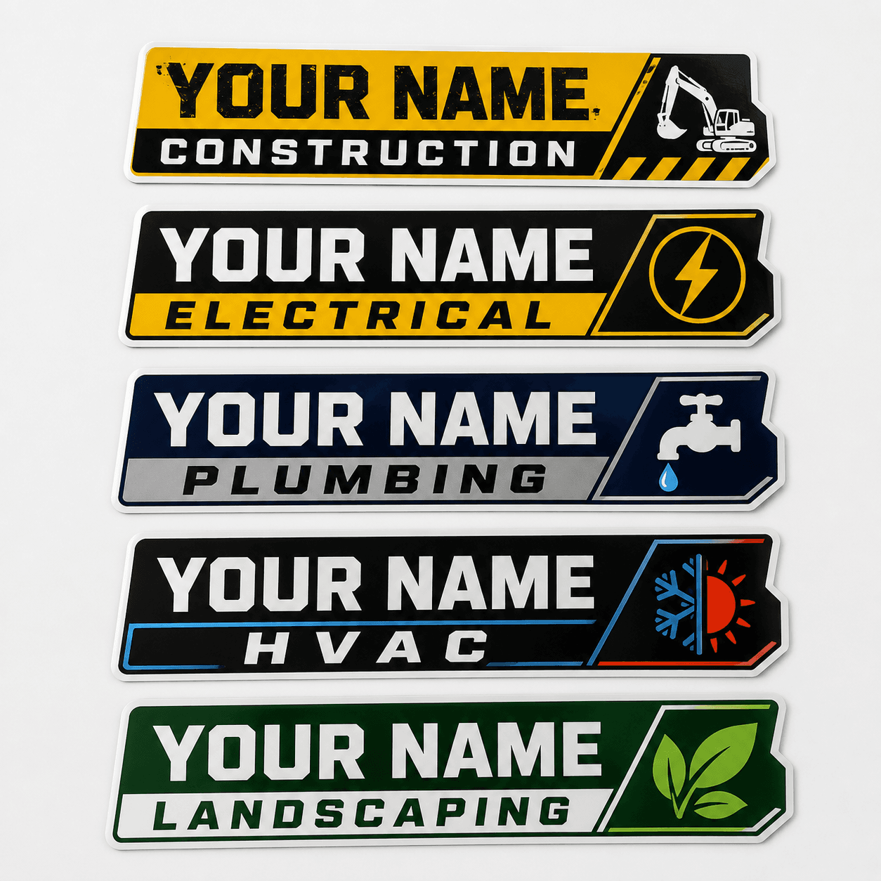 Custom toolbox name decal style options for trades and crews