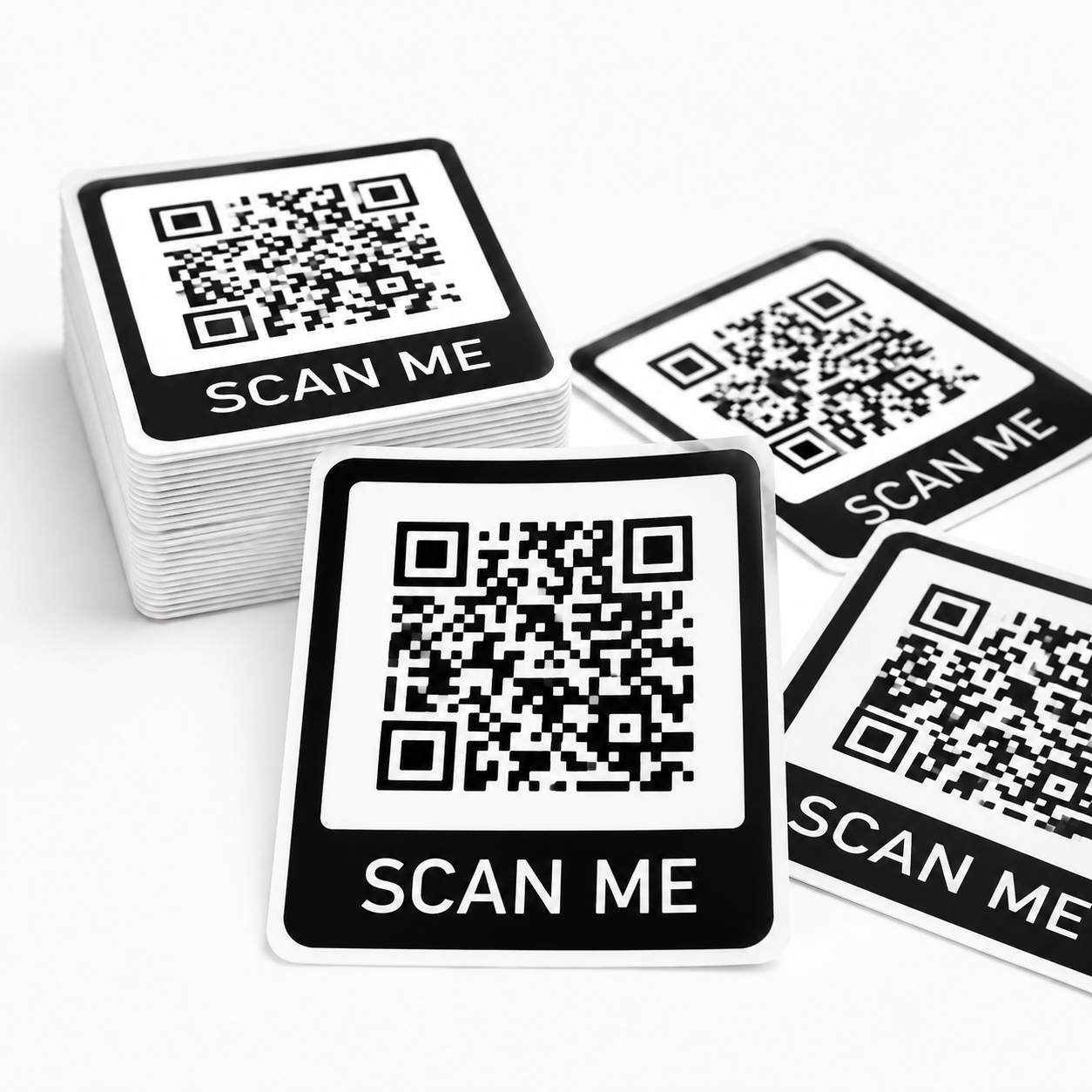 Multiple custom QR code sticker layout options