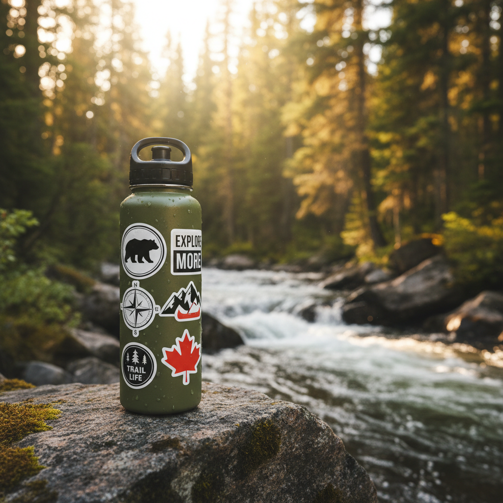 Water bottle stickers — outdoors and hiking